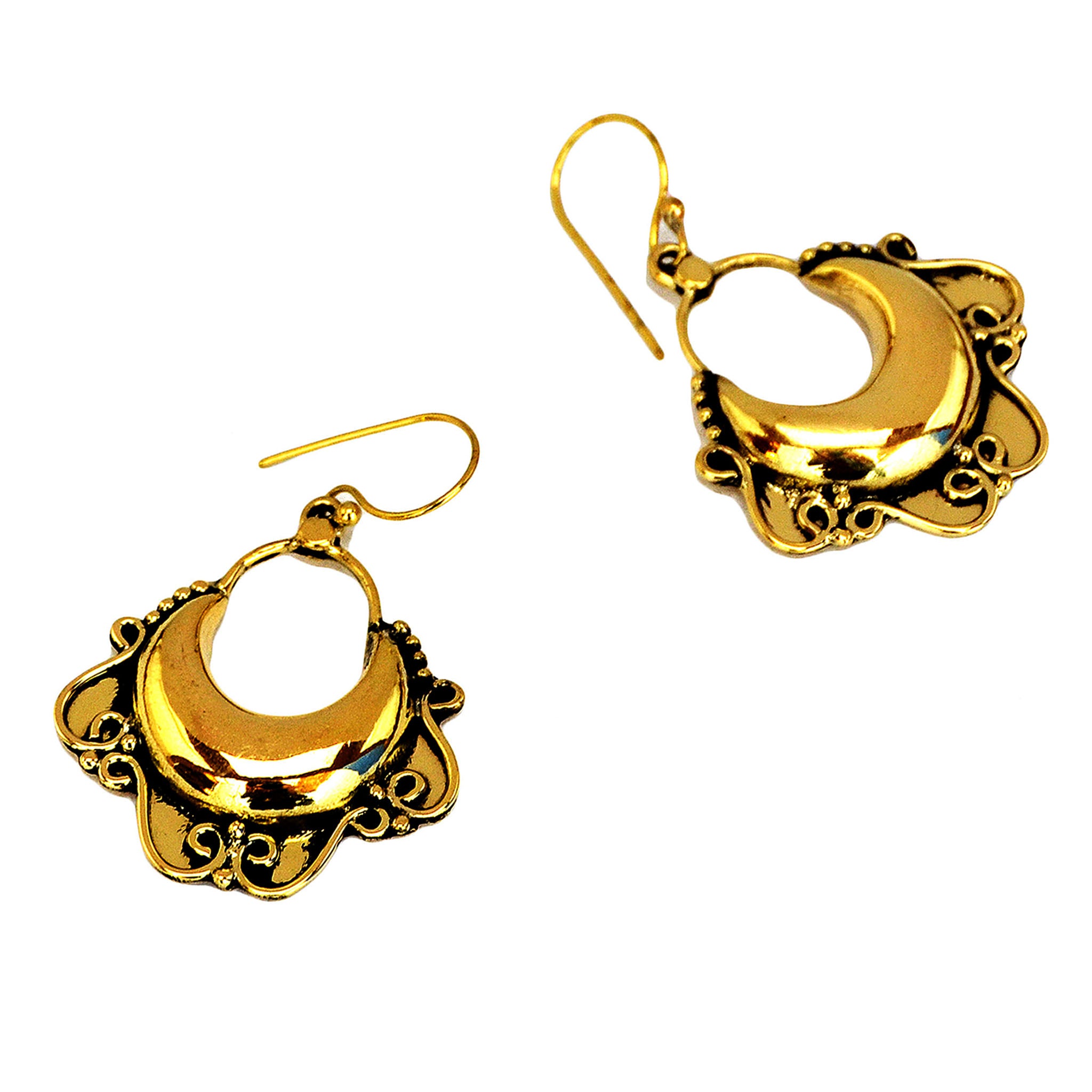 Brass indian earrings