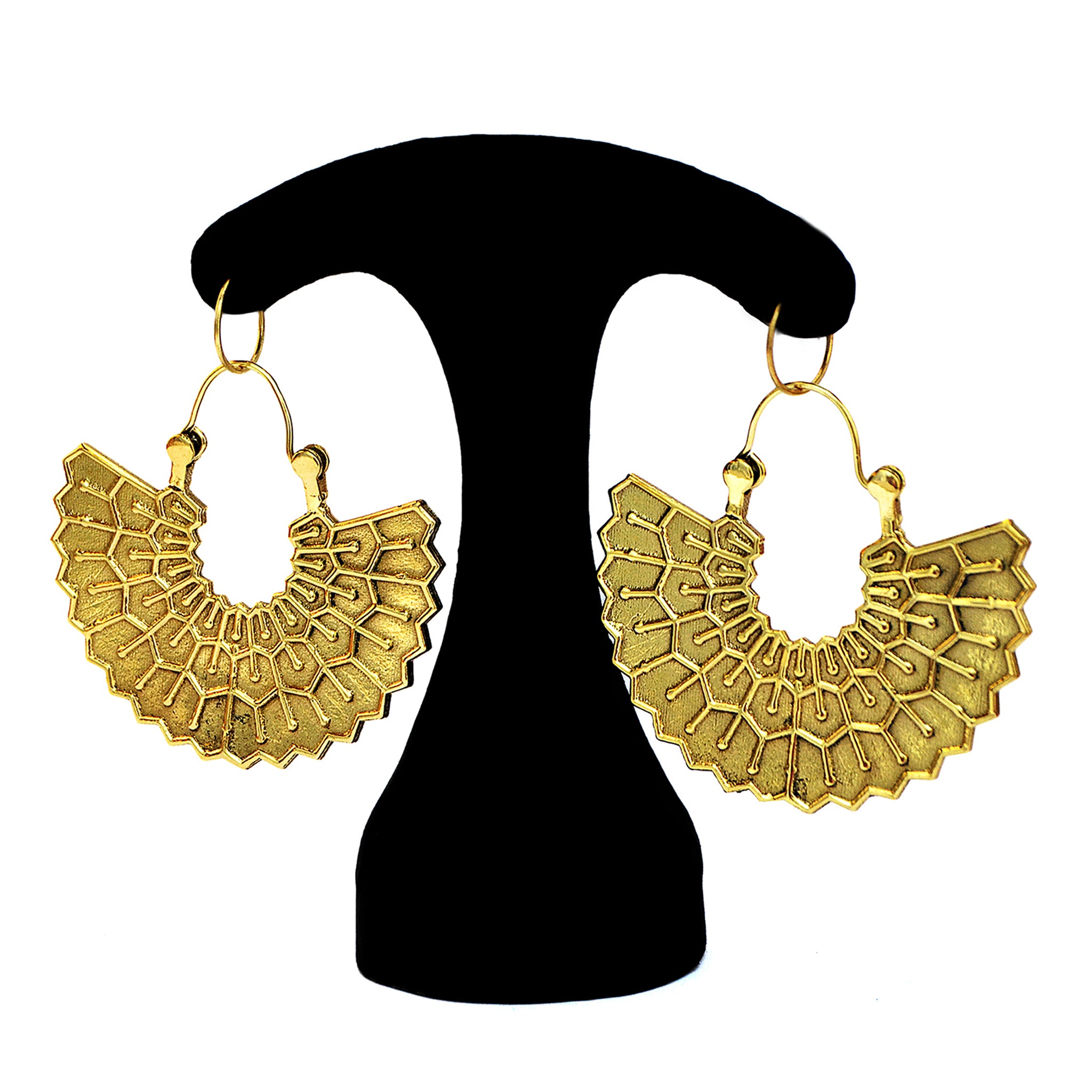 Large fan earrings