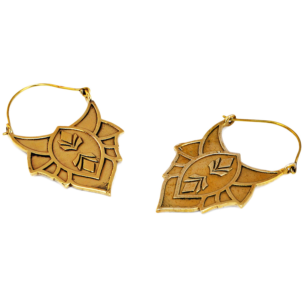 Ethnic brass earrings
