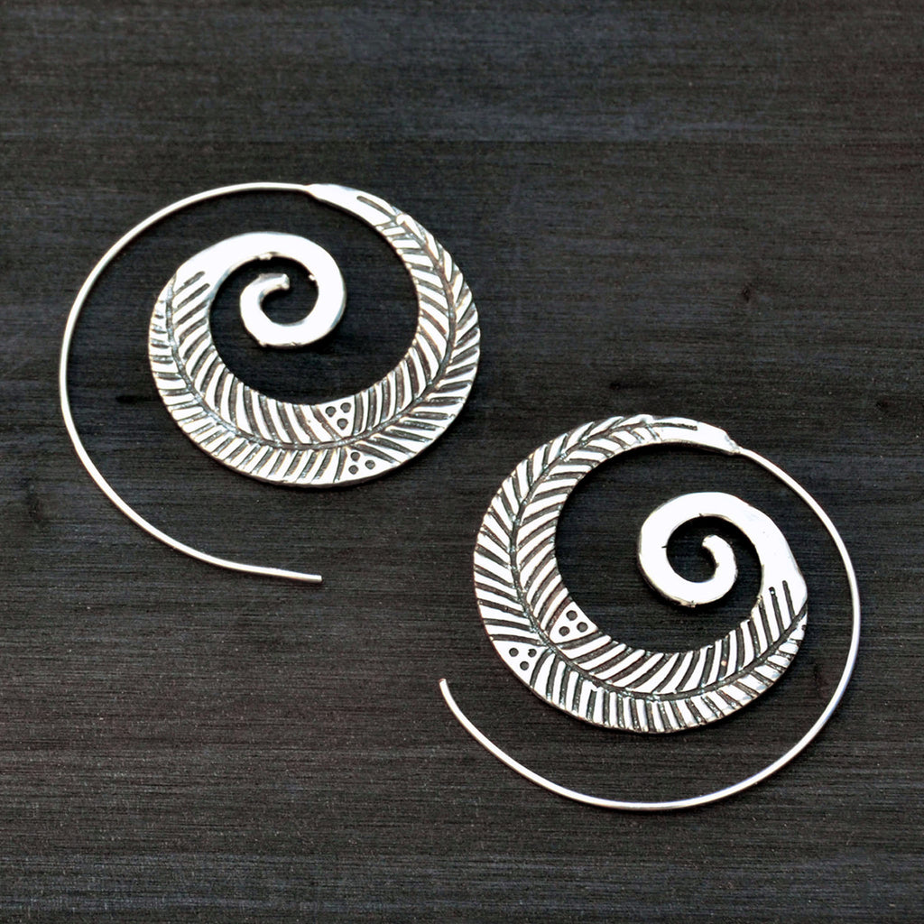 Silver creole earrings