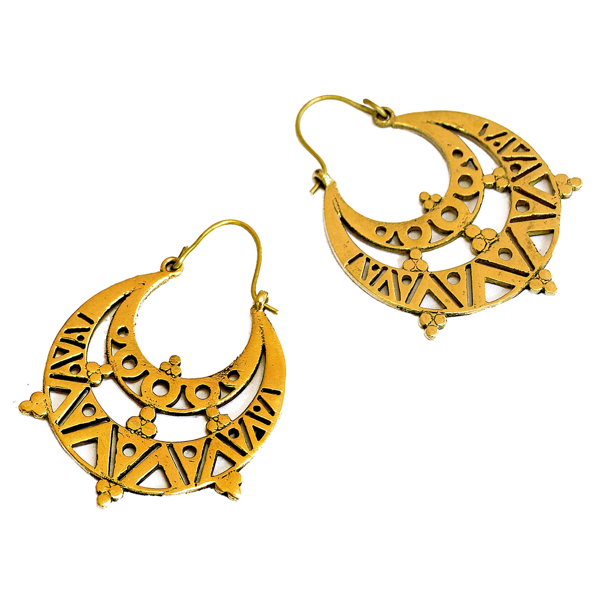 Aztec hoop earrings