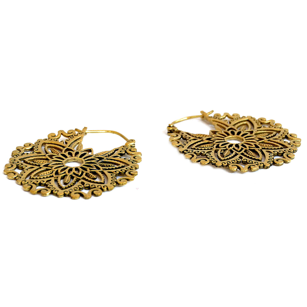 Indian hoop earrings brass