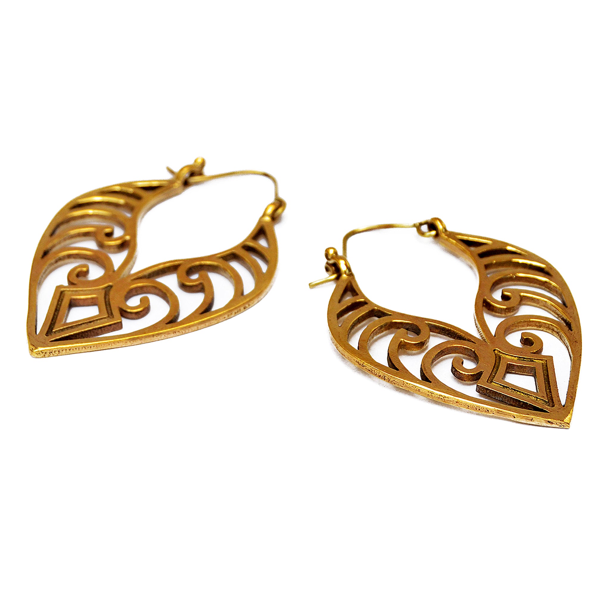 Brass maori earrings