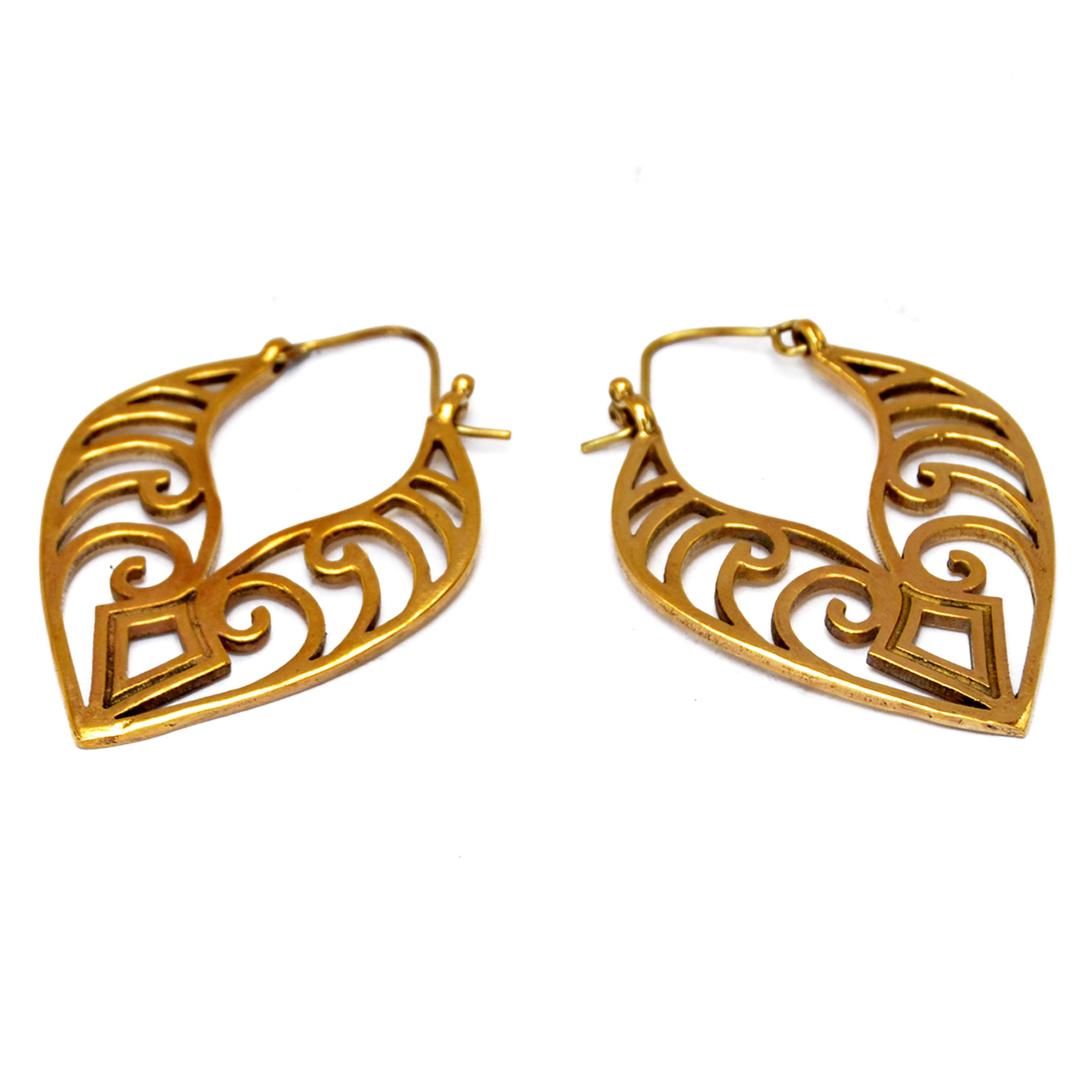 Gold big earrings