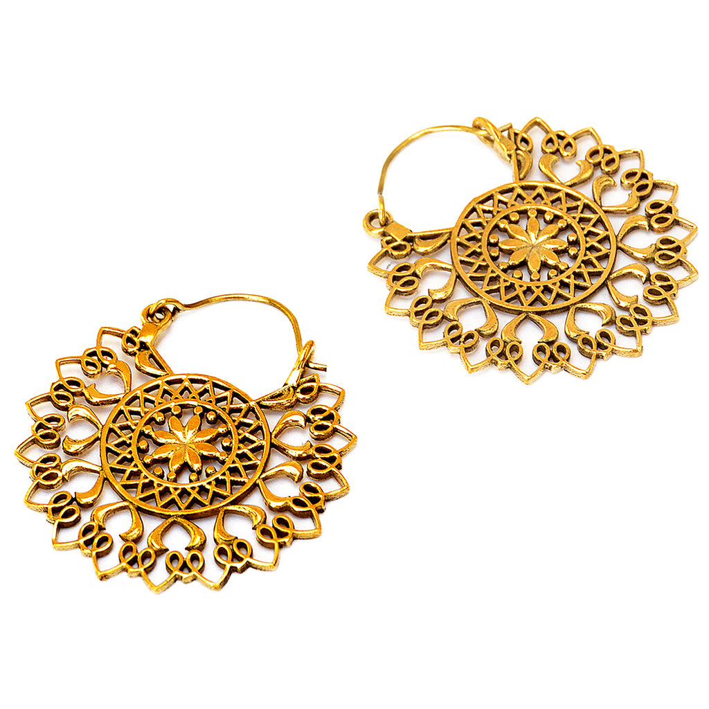 Mandala flower earrings