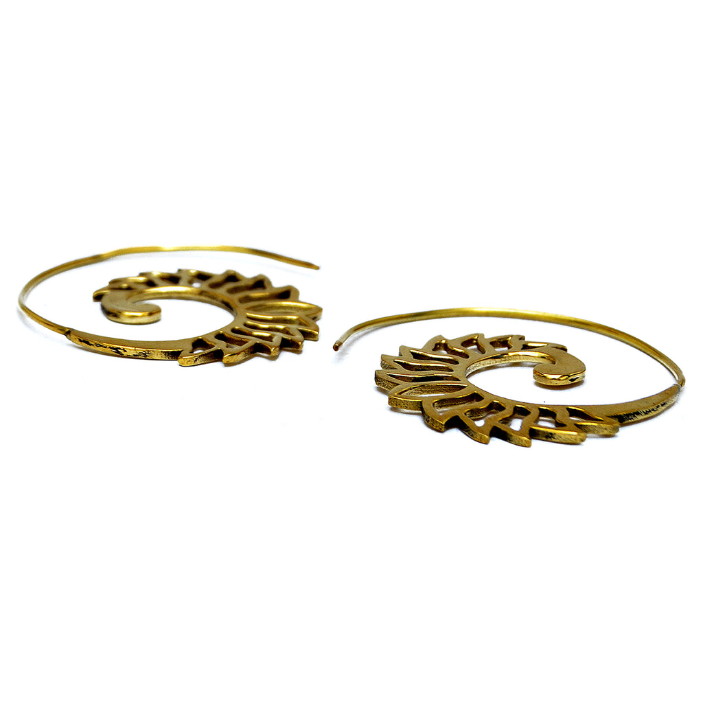 Ethnic spiral earrings