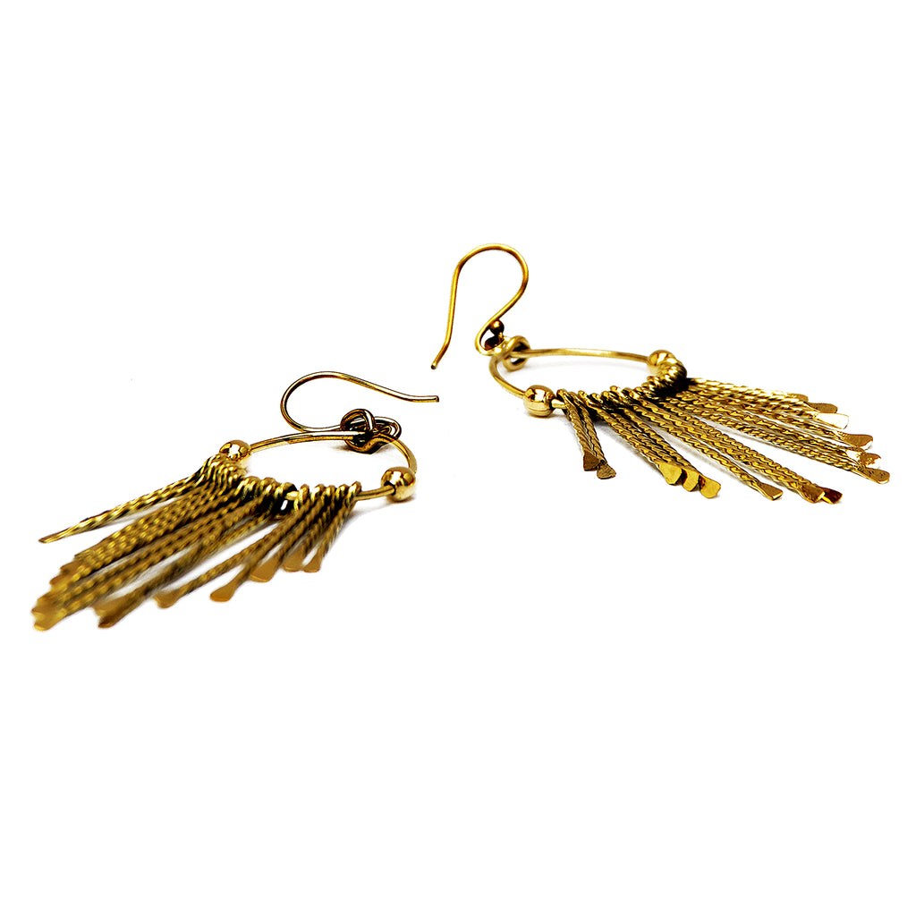 Boho brass earrings