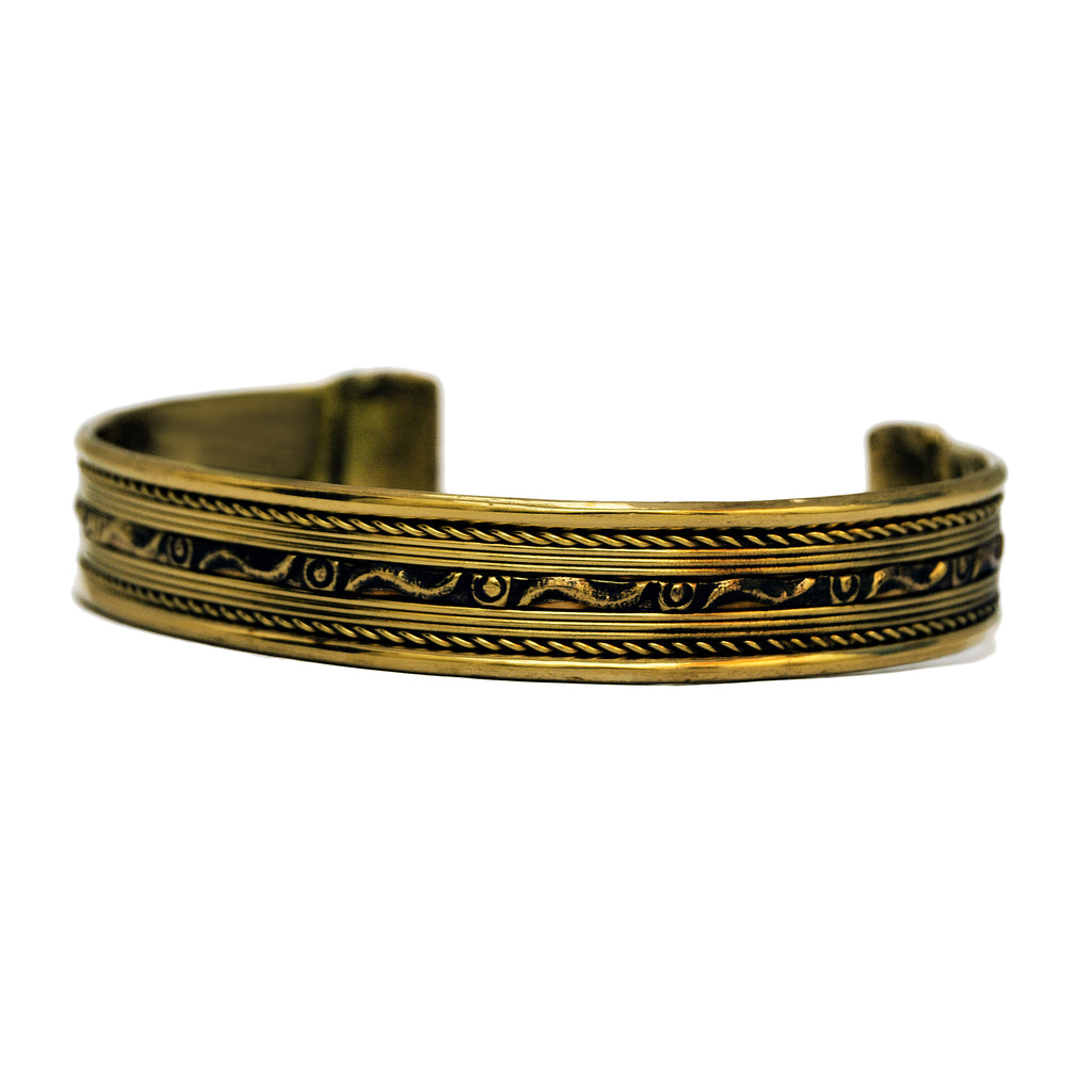 Brass ethnic indian cuff bracelet