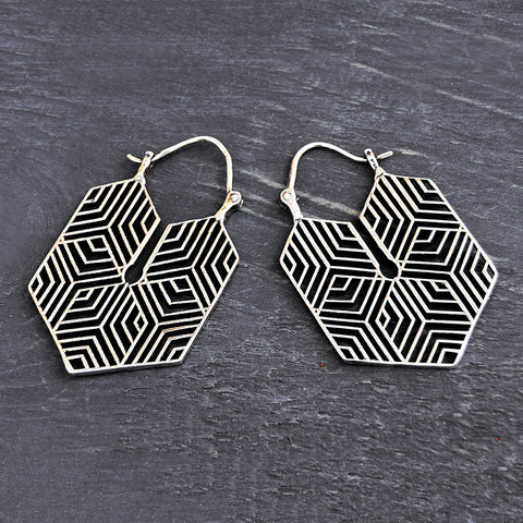 Geometric Silver Earrings