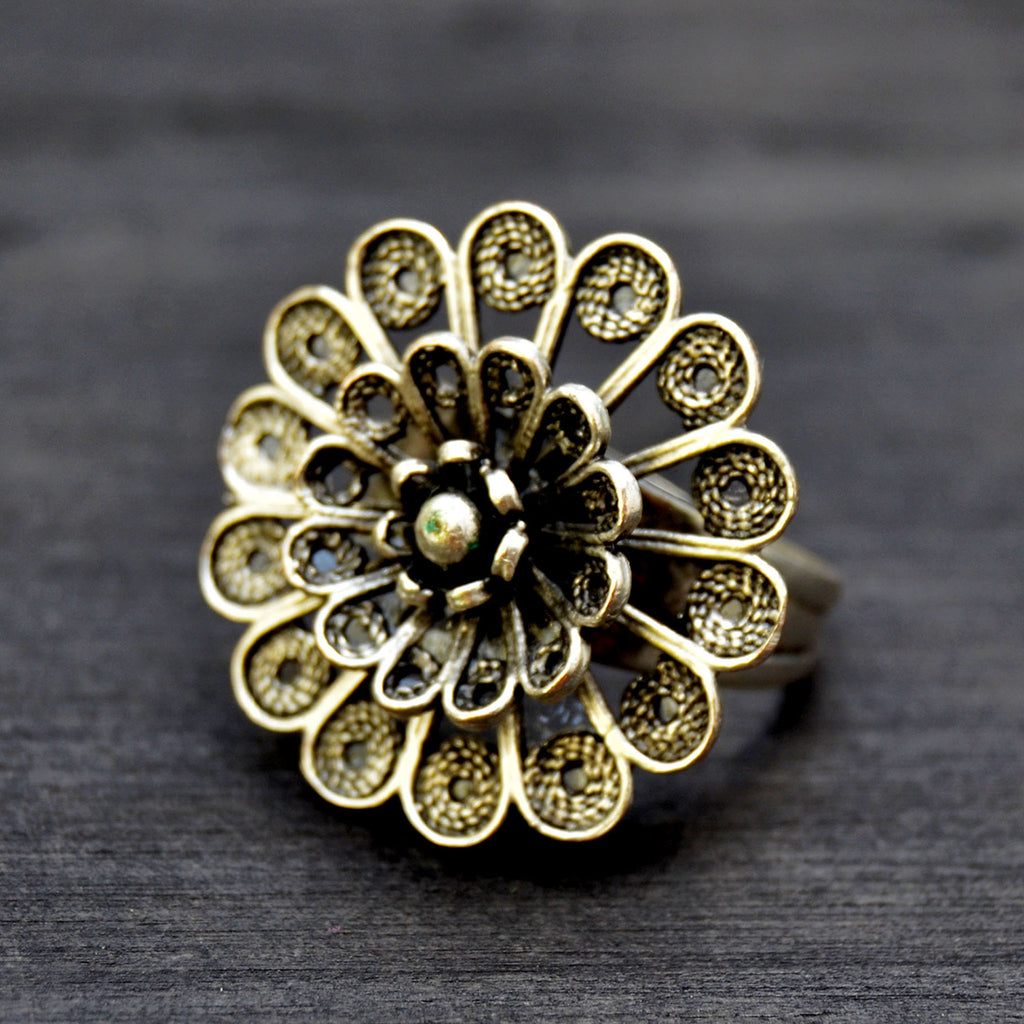 Mandala flower ring