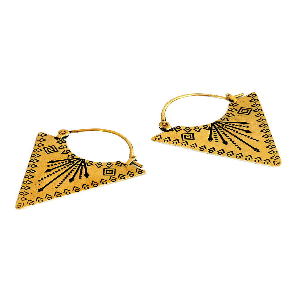 Brass geometric earrings