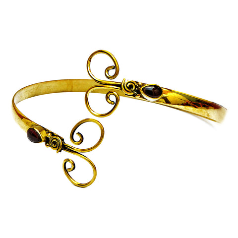Gold bohemian spiral arm cuff
