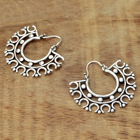 Silver hoop earrings