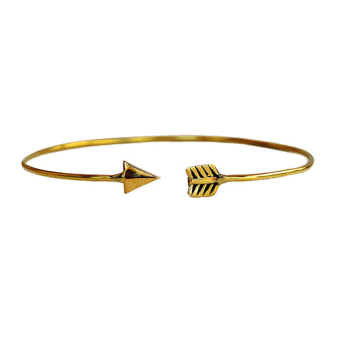 Adjustable boho brass arrow bracelet 