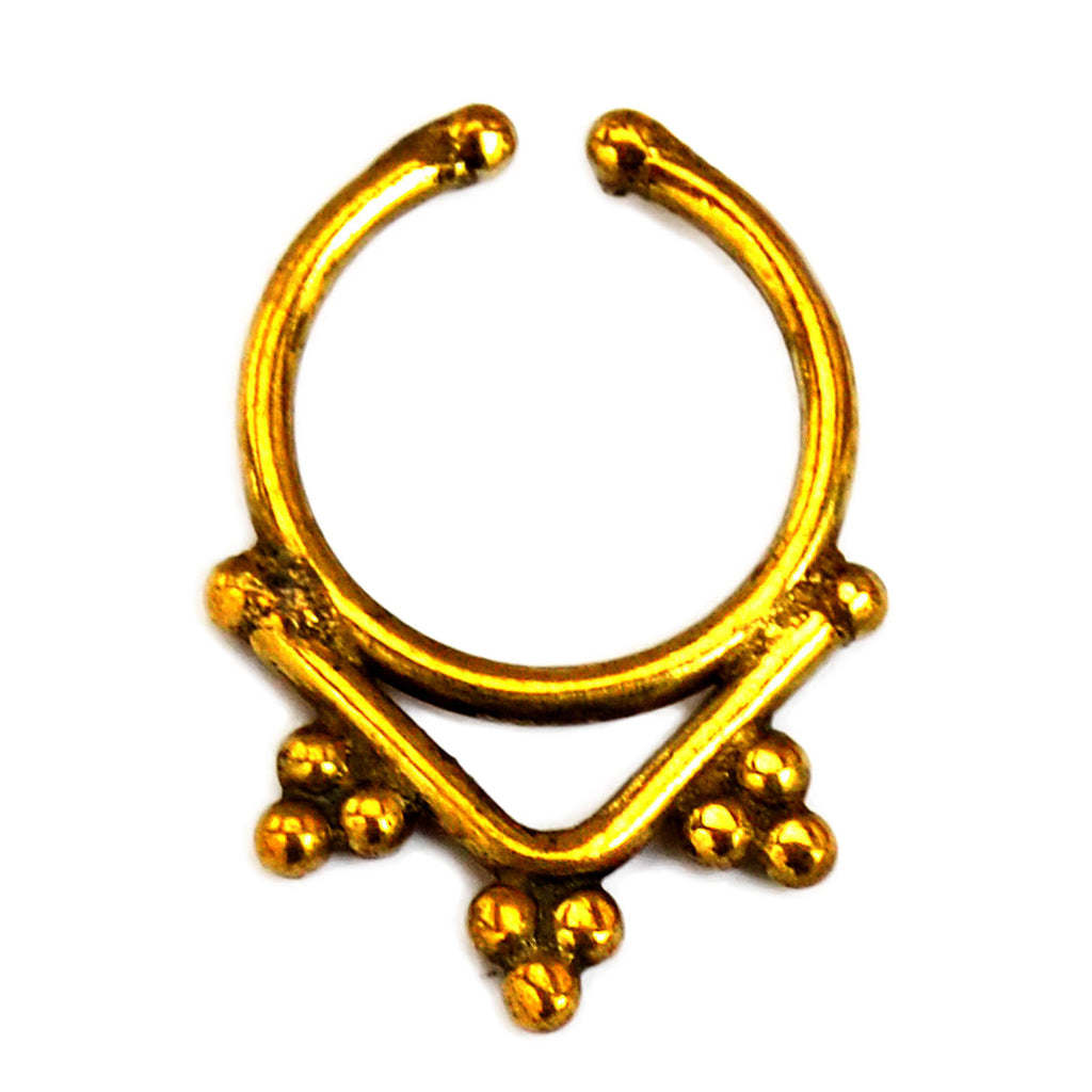 Gold indian faux septum ring