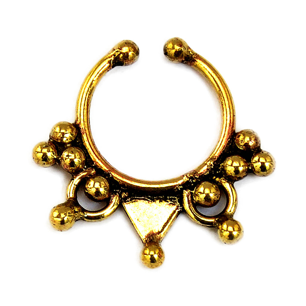 Gold tribal nose ring