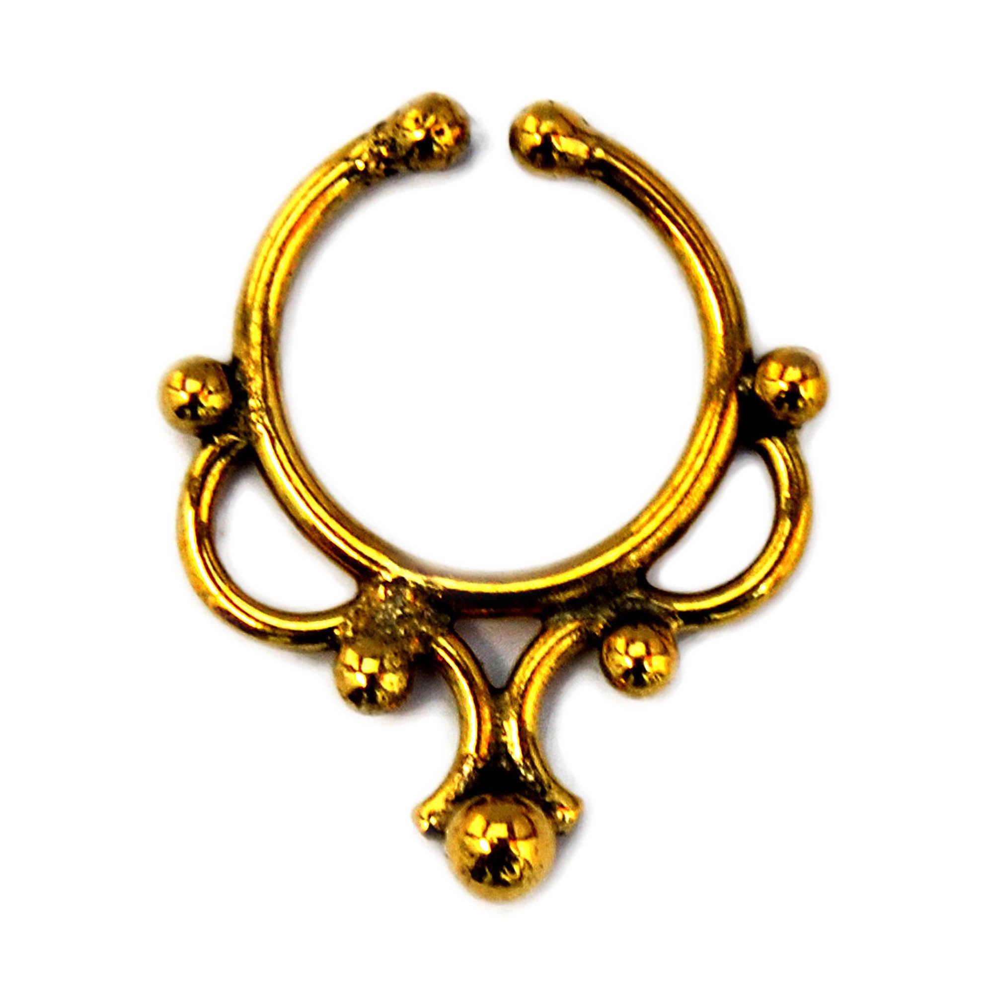 Gold indian ethnic faux septum ring