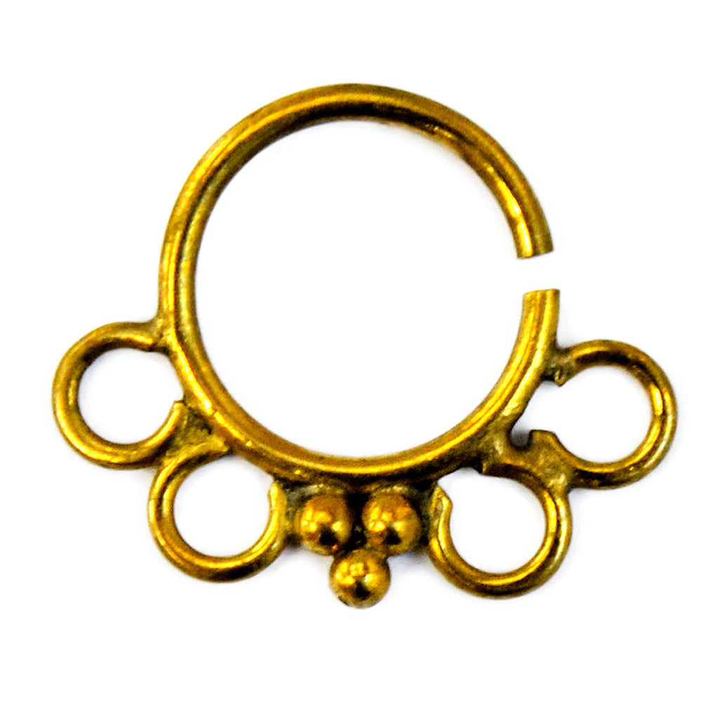 Gold ethnic septum ring