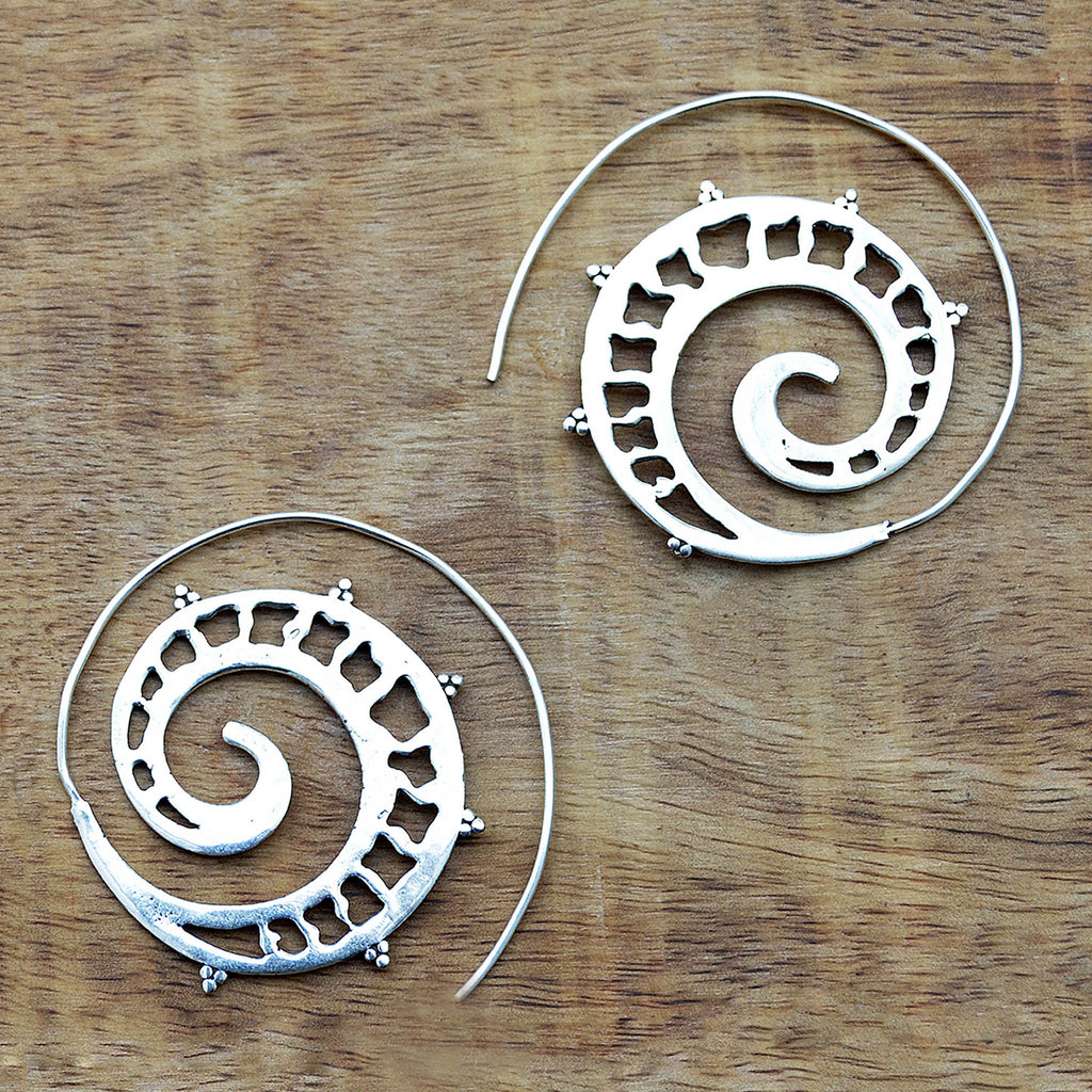 Spiral tribal earrings