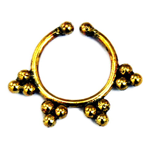 Gold ethnic faux septum ring