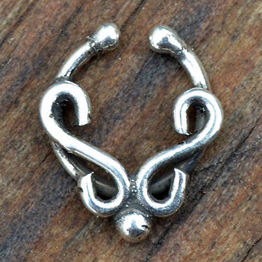 Silver faux septum ring