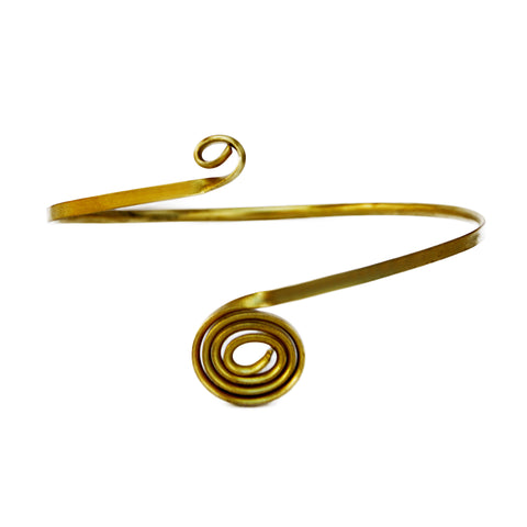 Gold bohemian spiral arm band 