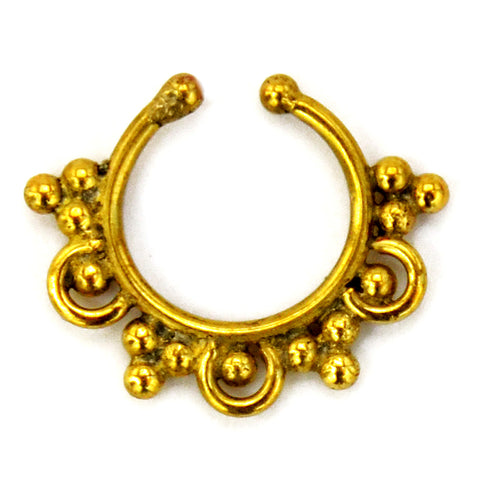 Gold indian fake septum ring