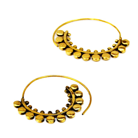 Spiral rajasthani brass earrings