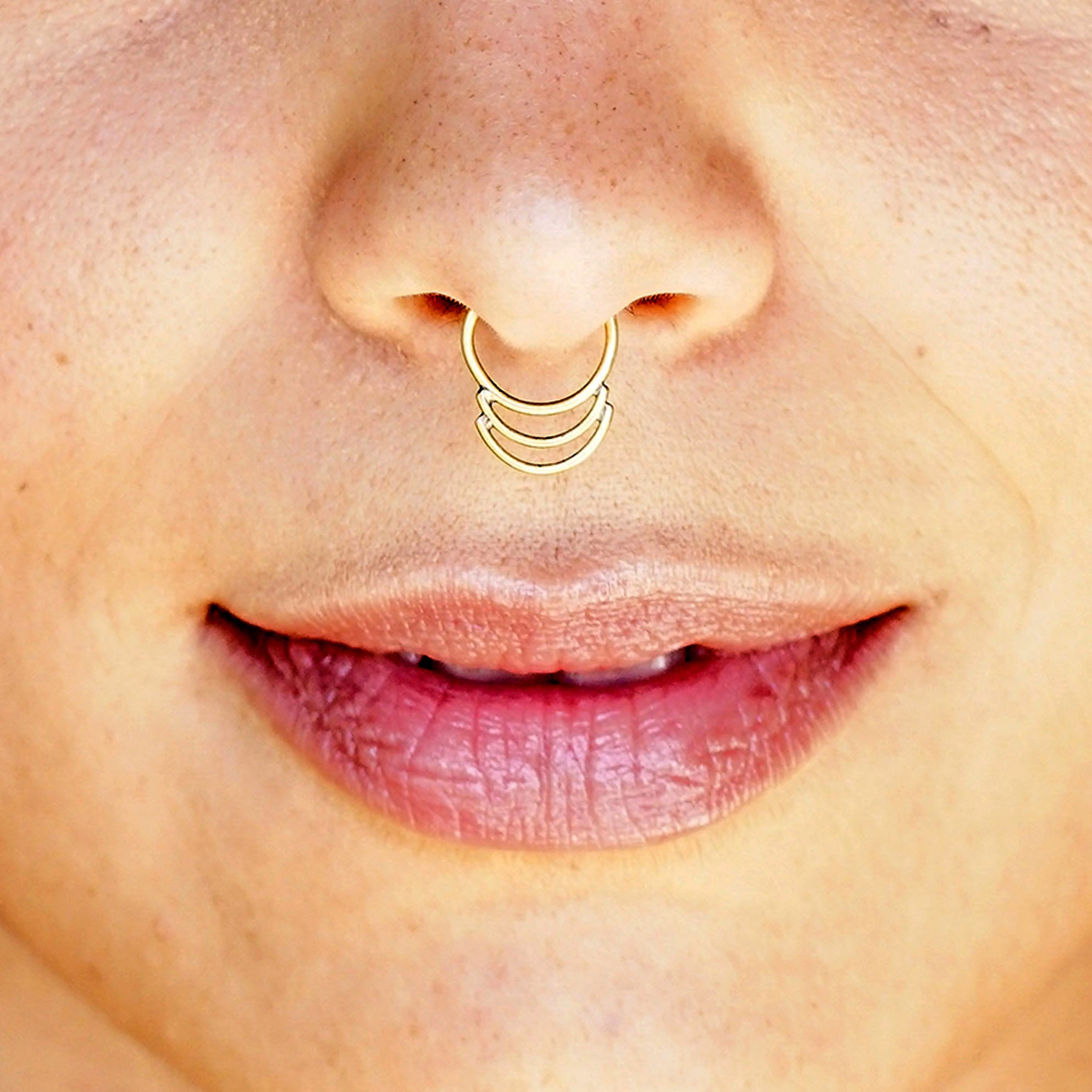 1x Dainty Fake/faux Septum Ring Surgical Steel Silver,Yellow or Rose Gold  Filled | eBay