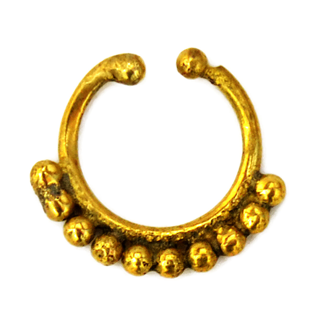 Gold ethnic indian faux septum ring