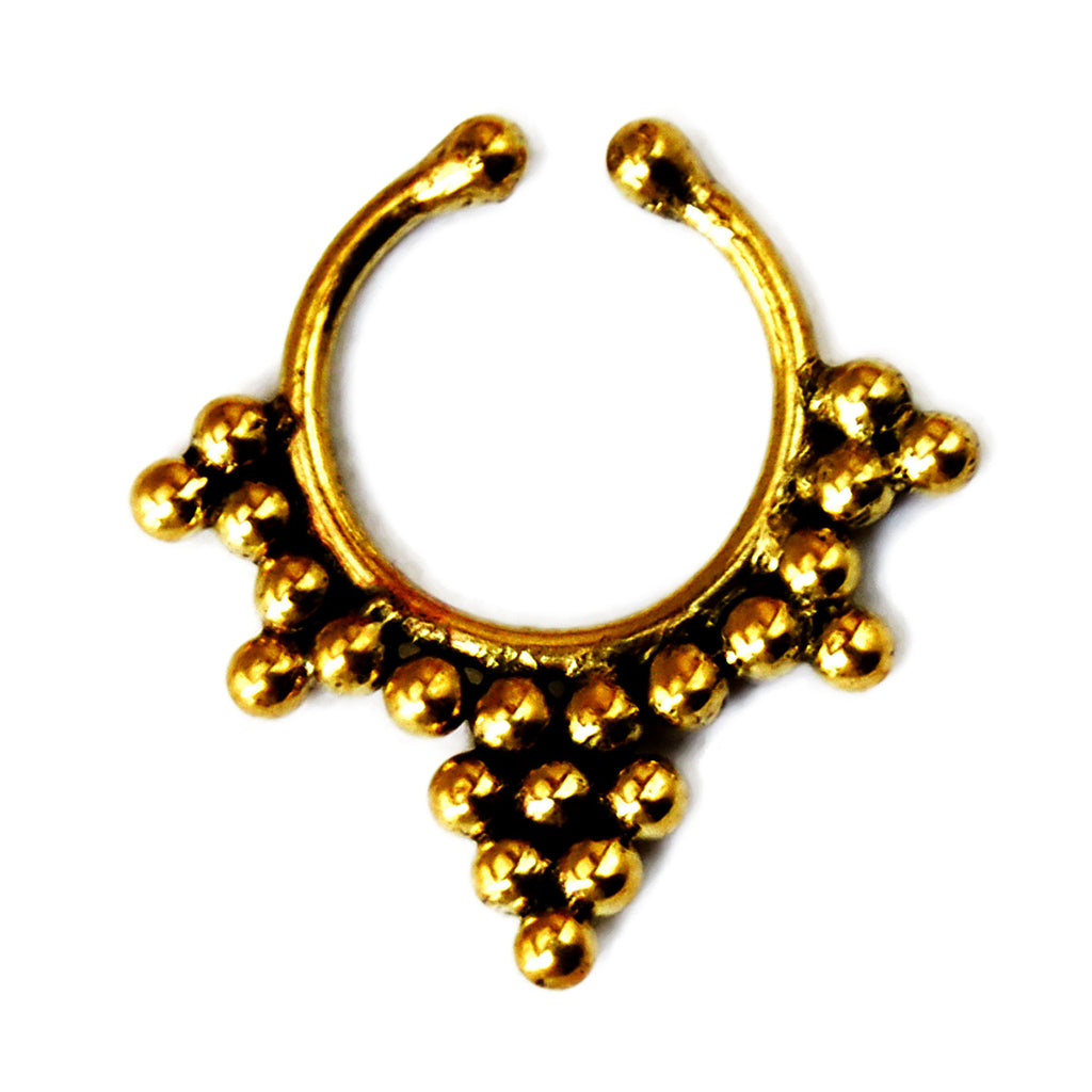 Indian brass fake septum ring