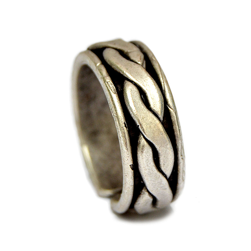 Silver braided ring