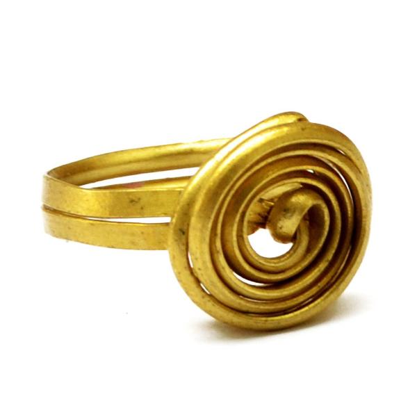 Gold spiral toe ring