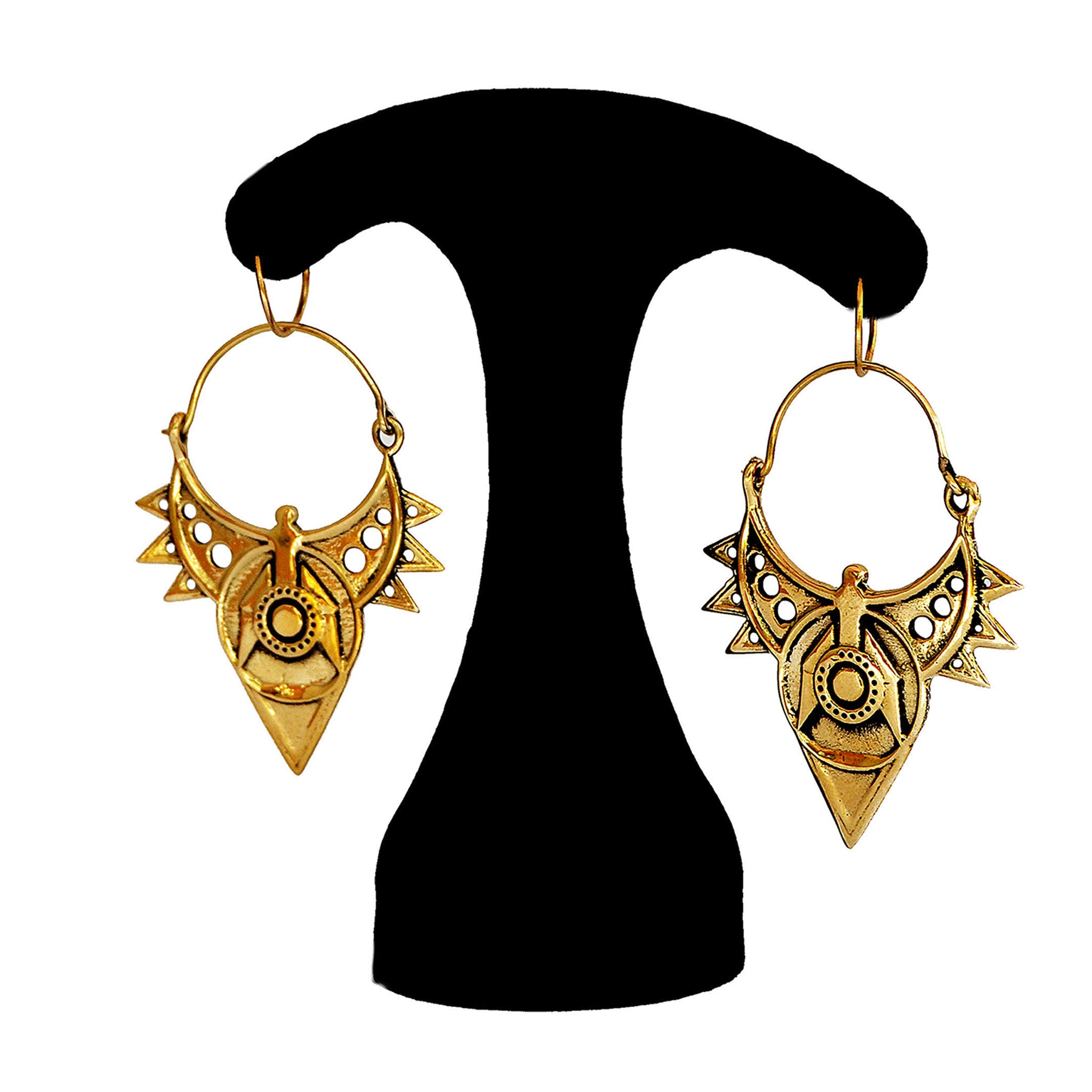 Indian tribal gold earrings