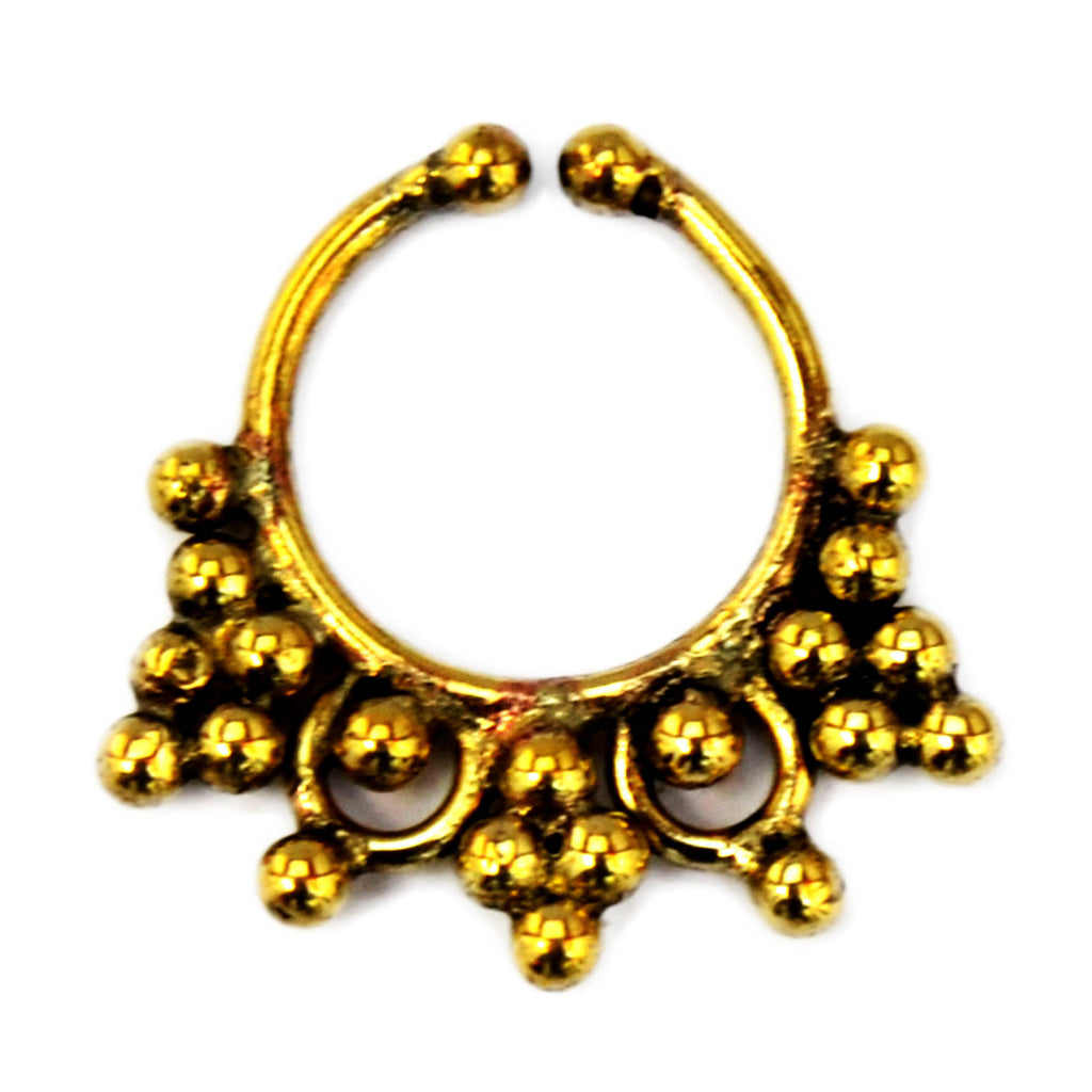 Gold indian faux septum ring