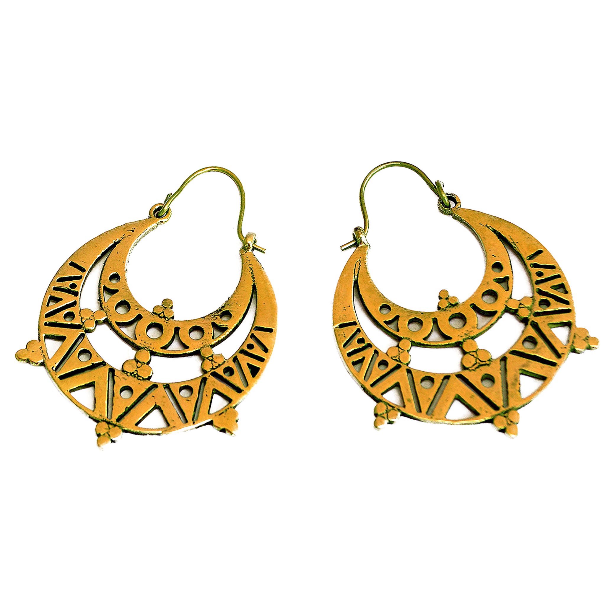 Gold mexican earrings