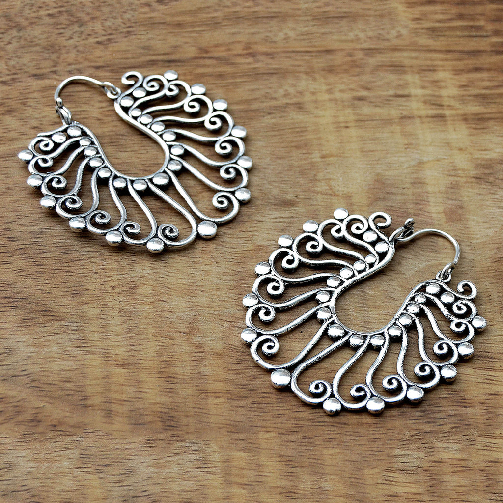 Large indian silver gypsy earrings