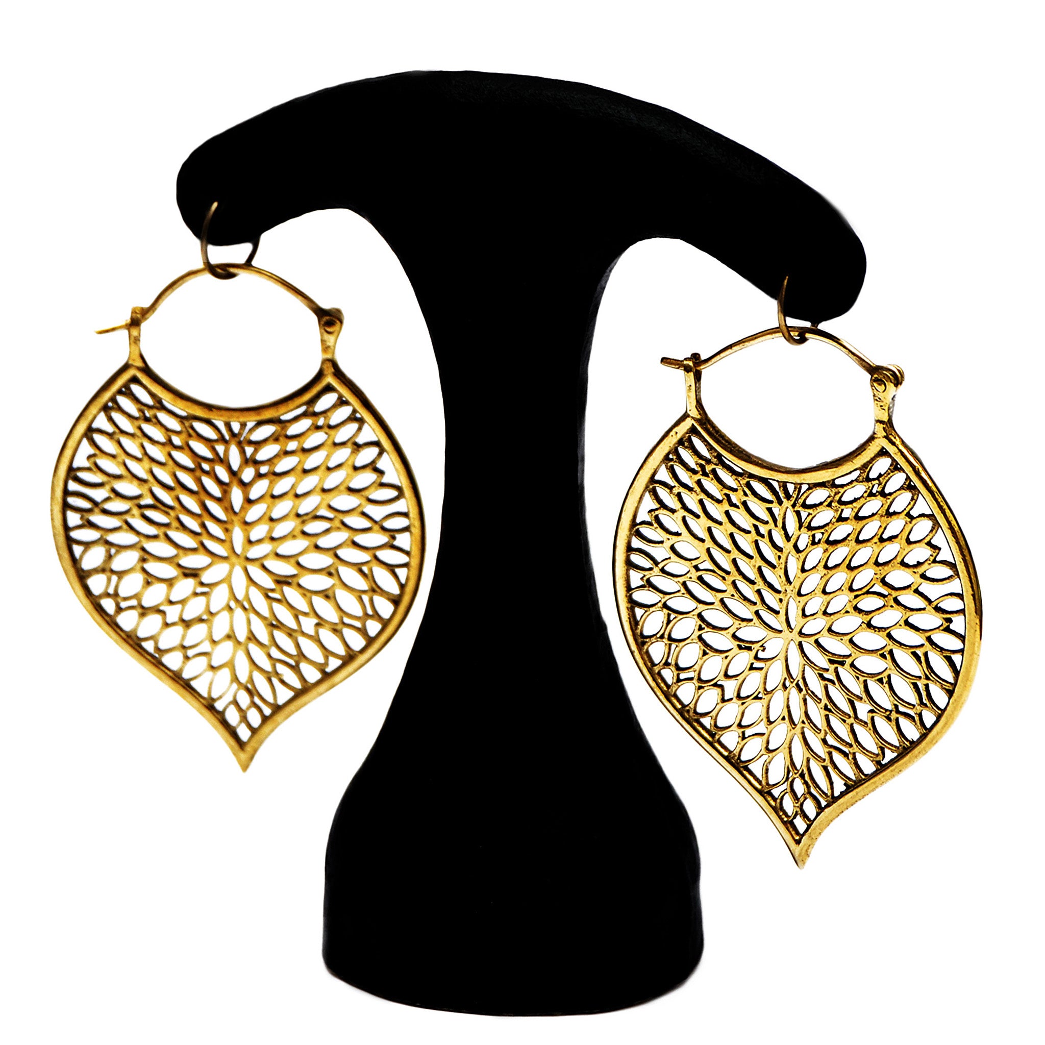 Large leaf earrings