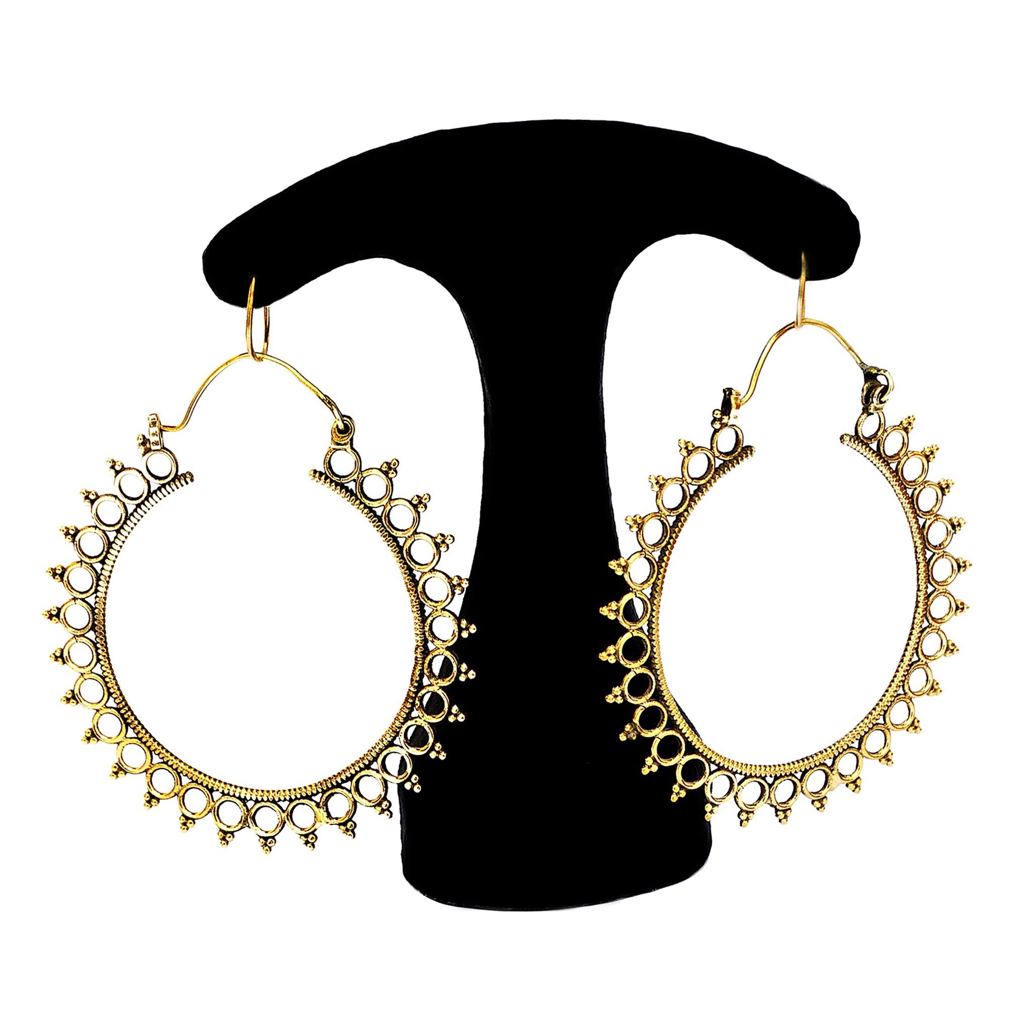 Large tribal hoop earrings