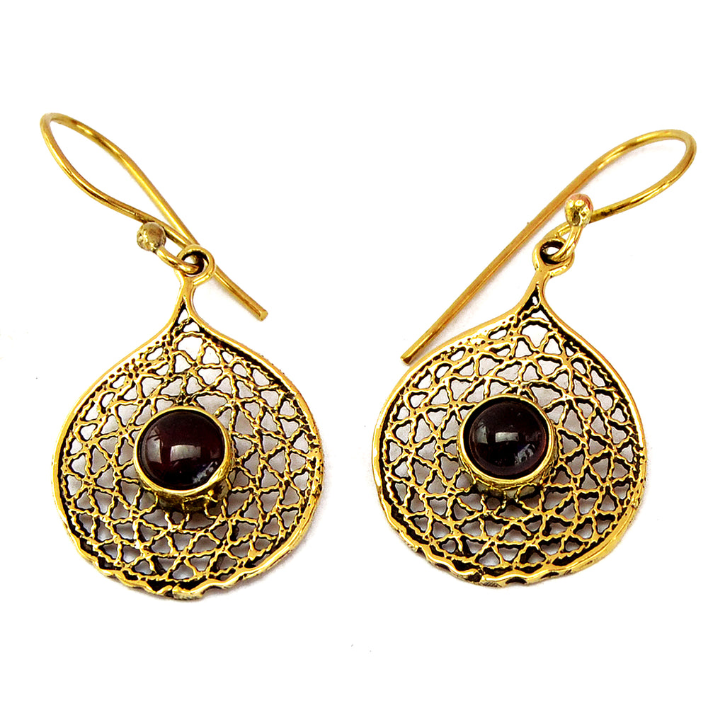 Indian brass filigree earrings 