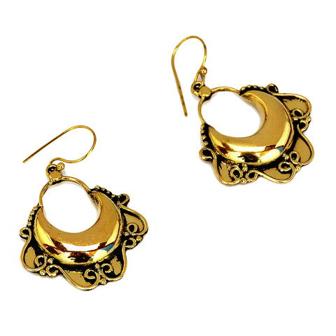 Ornate indian hoop earrings