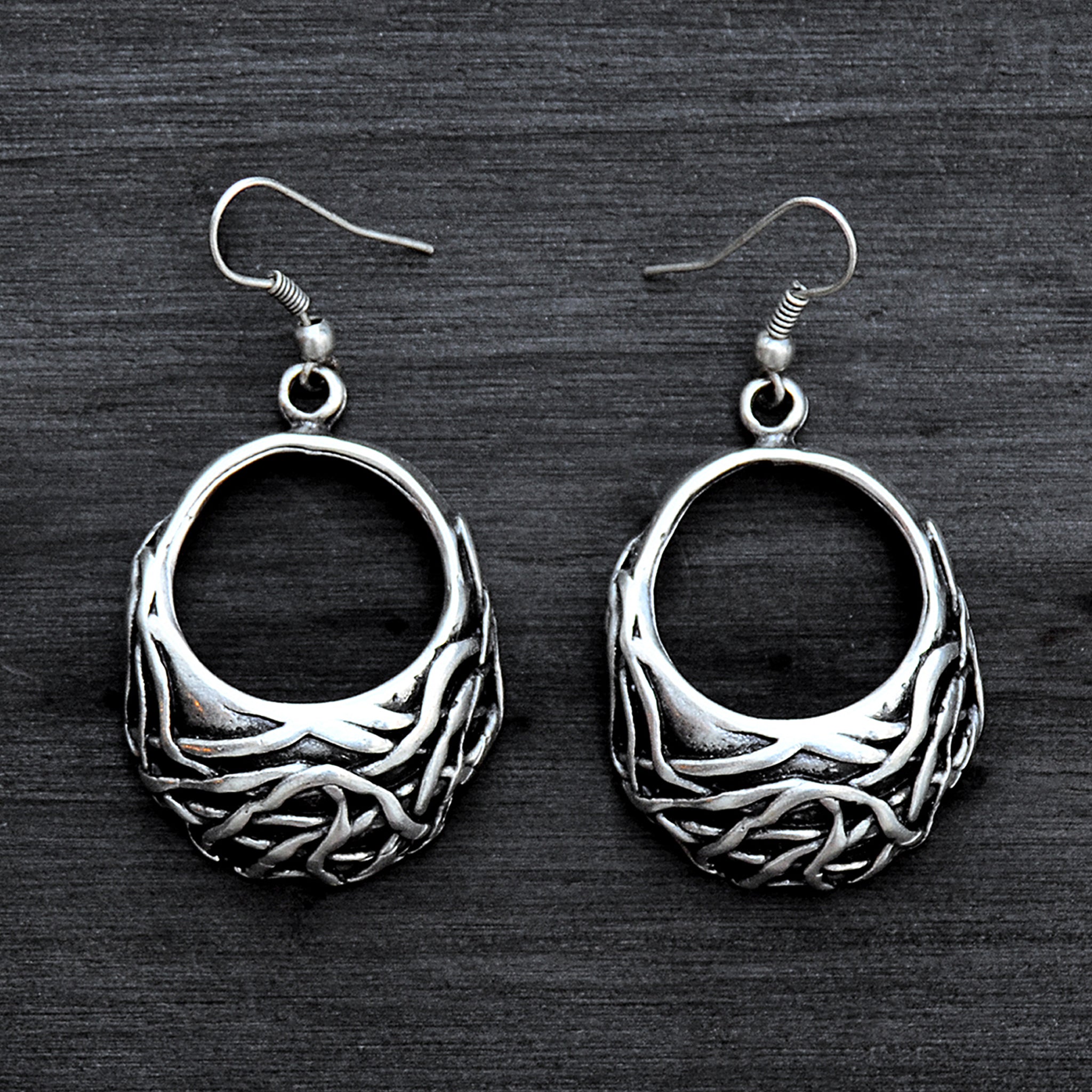 Silver turkish hoop earrings