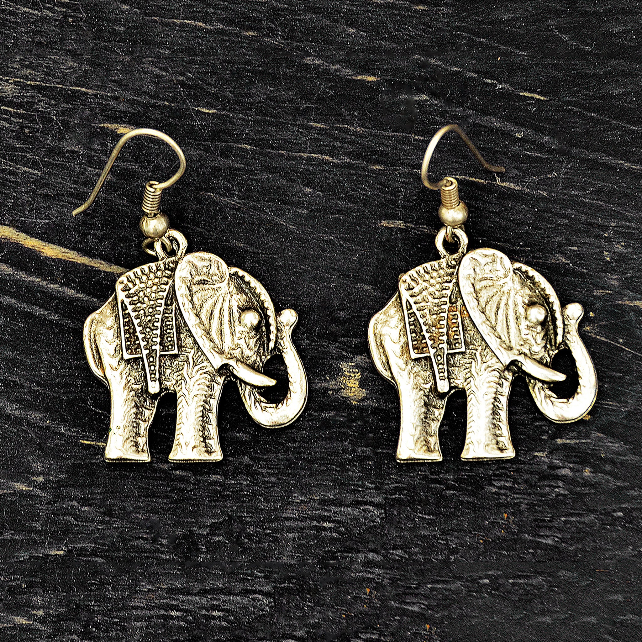 Small silver elephant earrings