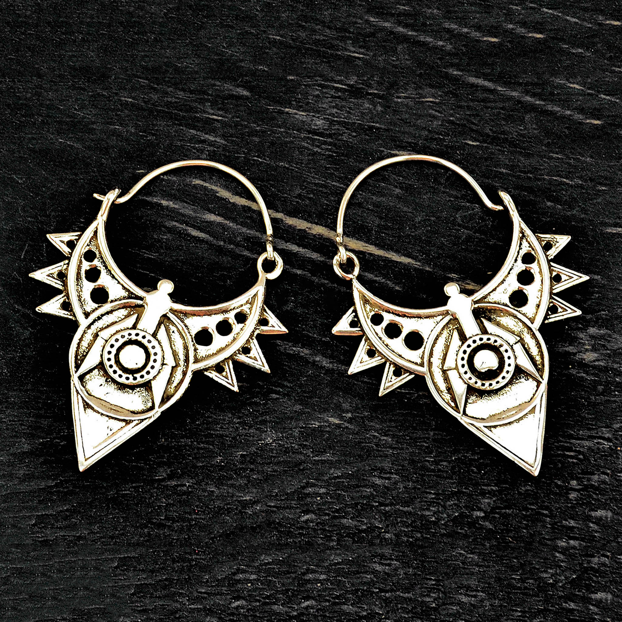 Silver indian tribal earrings