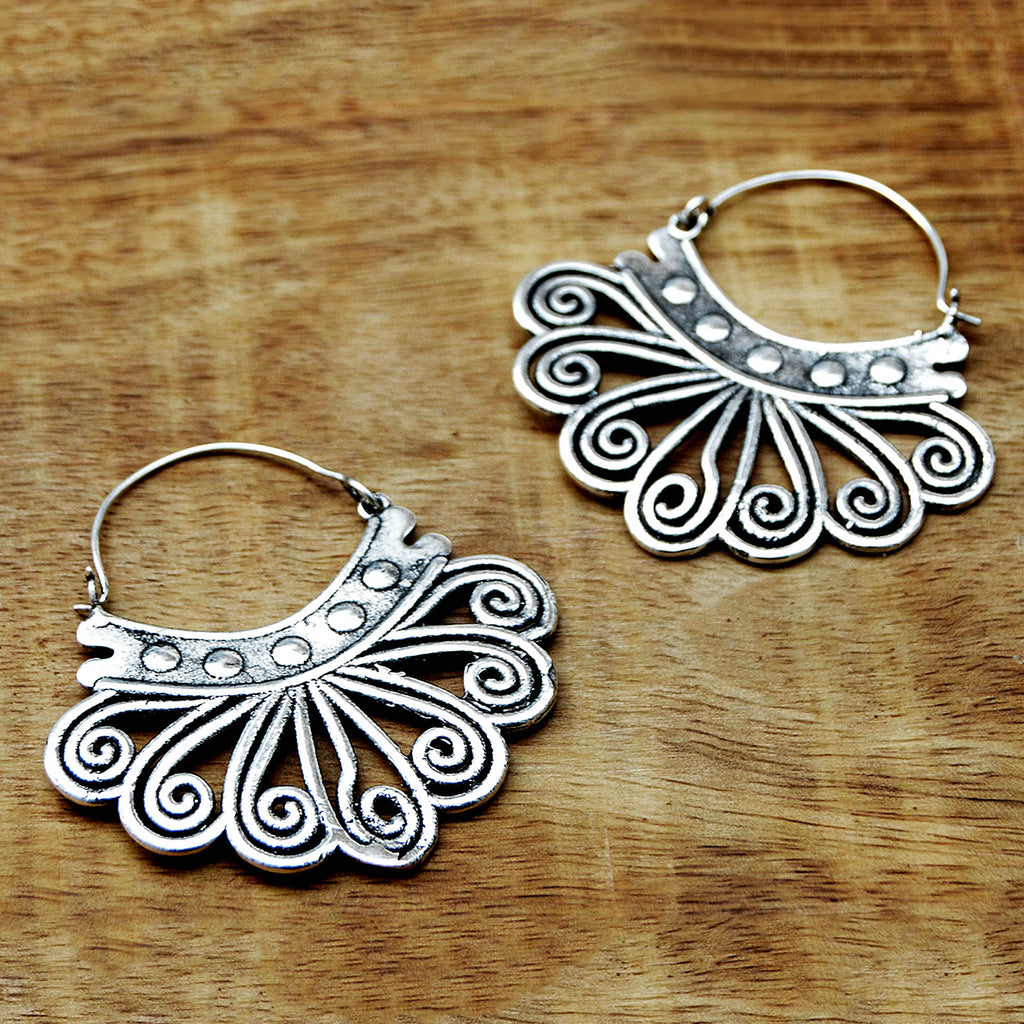 Tribal earrings silver