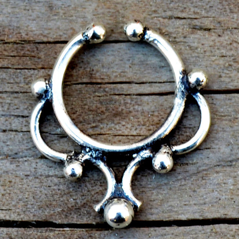 Silver faux nose ring