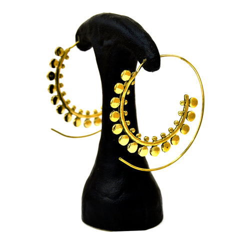 Spiral ethnic hoop earrings 