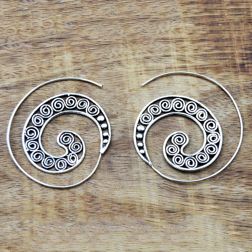 Spiral hoop earrings