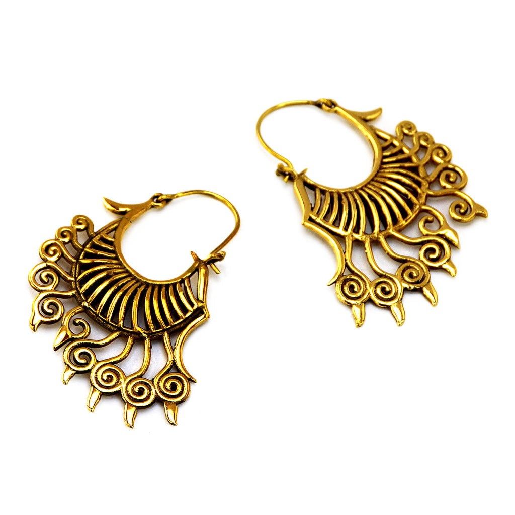 Tribal brass earrings