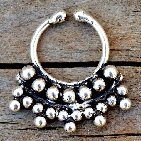 Silver faux septum ring
